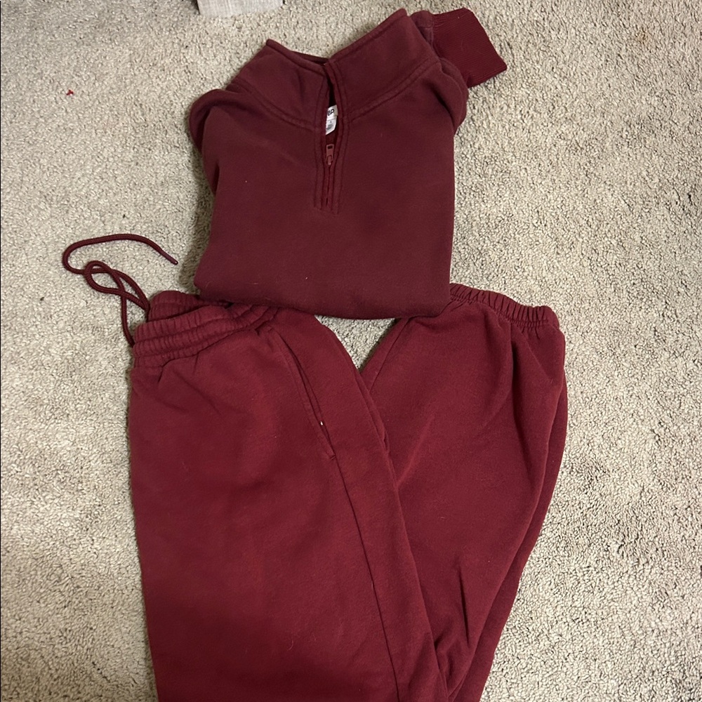 Nordstrom Burgundy Tracksuit Set